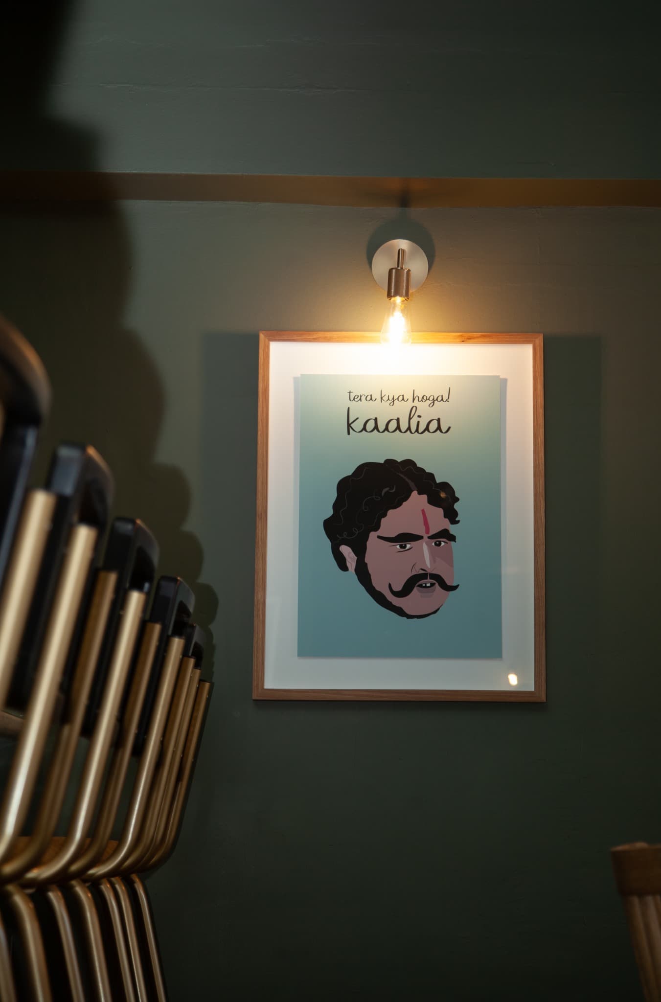 Art and interior detail at Indian Oven