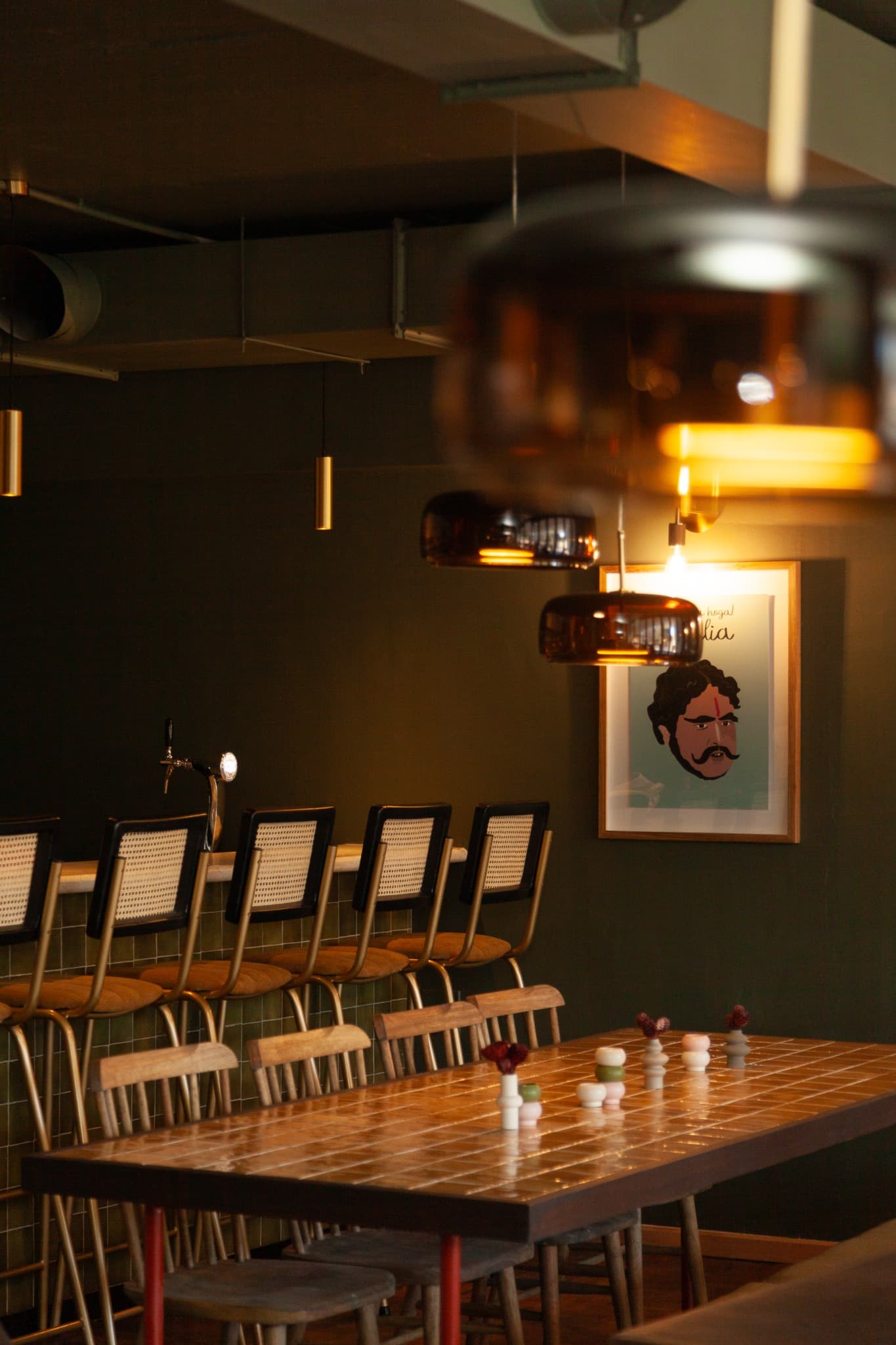 Warmly lit interior at Indian Oven in Hout Bay